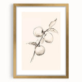 Abstract minimalist wall art framed in gold, showcasing soft pastel colors and geometric shapes, perfect for modern home decor. The mat enhances the elegant presentation.