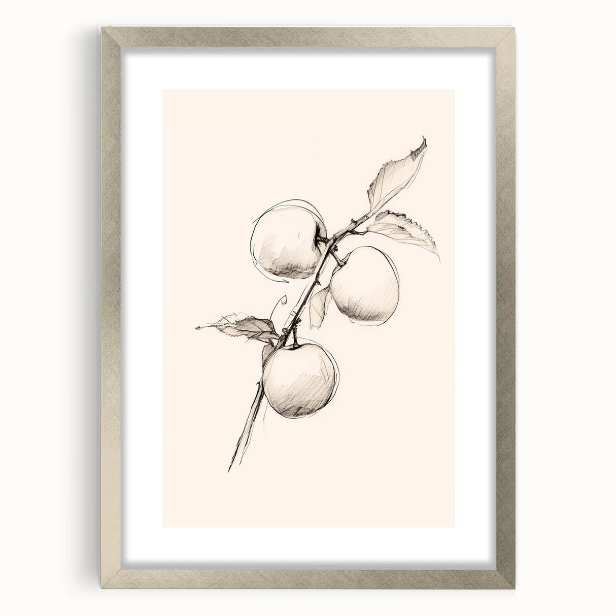 Abstract minimalist wall art featuring a sleek silver frame and mat, showcasing a contemporary design ideal for modern decor. Perfect for enhancing living spaces.