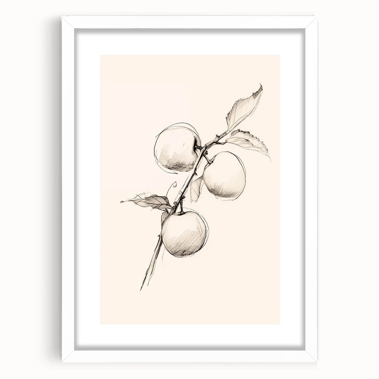 Minimalist abstract wall art framed in white featuring geometric shapes and soft color palette, perfect for modern decor. Ideal for enhancing contemporary interiors.