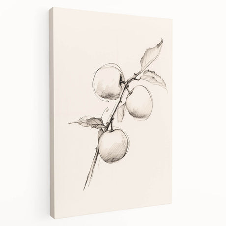 Abstract minimalist wall art design on stretched canvas showcasing geometric patterns in soothing tones of blue and gray, side view highlighting its sleek frame and modern aesthetic.