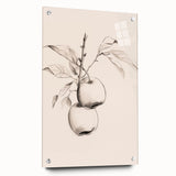 Abstract minimalist wall art design displayed in a sleek acrylic frame, showcasing geometric patterns in muted colors, perfect for modern home decor.