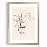 Abstract minimalist wall art collection featuring a silver frame with a mat, showcasing a modern design. Ideal for contemporary home decor, adding elegance to any space.