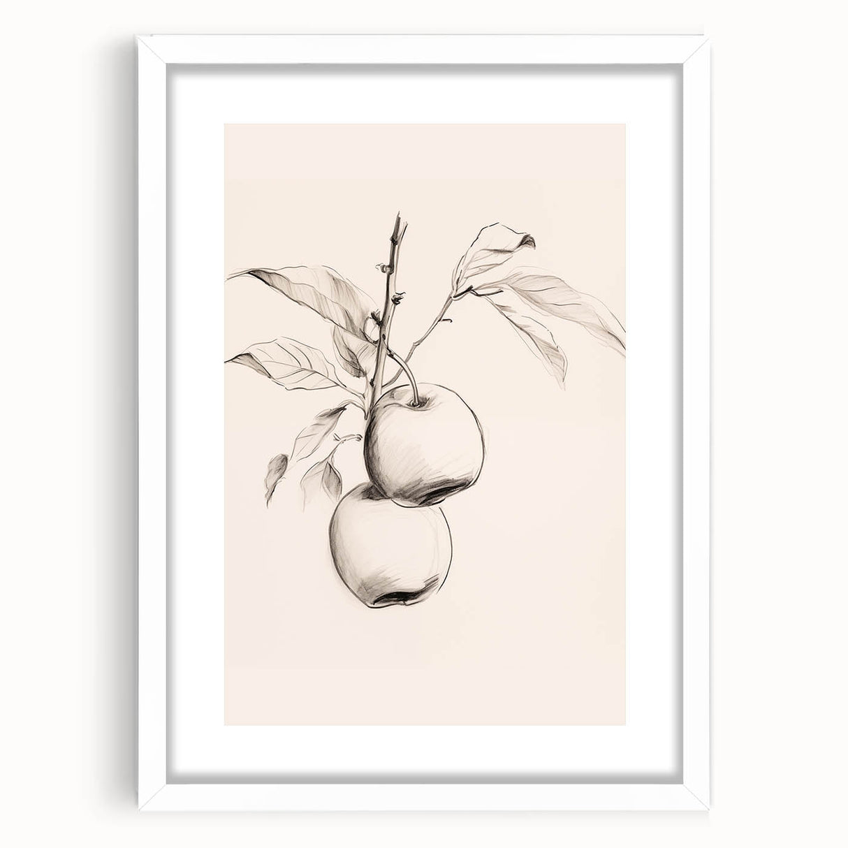 Abstract minimalist wall art print featuring a frame with a white mat, showcasing geometric patterns in soft pastel colors, perfect for modern home decor.