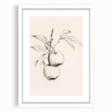 Abstract minimalist wall art print featuring a frame with a white mat, showcasing geometric patterns in soft pastel colors, perfect for modern home decor.