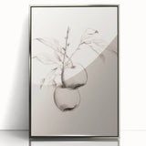 Framed abstract minimalist wall art piece featuring a silver acrylic front, showcasing a sleek design perfect for modern decor. Ideal for enhancing contemporary interiors.
