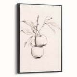 Framed canvas wall art showcasing an abstract minimalist design in black, viewed from the side, ideal for modern home decor and artistic interiors.