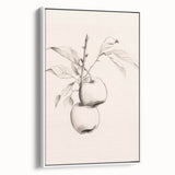 Framed canvas wall art showcasing an abstract minimalist design in soft white tones, viewed from the side, perfect for modern home decor and aesthetic enhancement.