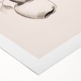 Abstract minimalist design wall art on a rolled canvas showcasing soft pastel colors and geometric shapes, ideal for modern home decor, packaged securely in a cardboard tube.