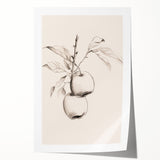 Abstract minimalist design wall art print showcasing soft pastel colors and geometric shapes, rolled for easy shipping and display, ideal for modern decor.