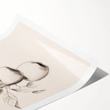 Abstract minimalist wall art print featuring soft pastel colors and geometric shapes, showcasing a modern design ideal for contemporary home decor. The print is presented in a rolled format, emphasizing its versatility for framing and display in various settings.