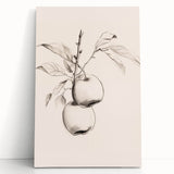 Abstract minimalist wall art collection featuring a stretched canvas design with soft, muted colors and geometric shapes, elegantly leaning against a neutral backdrop. Ideal for modern home decor.