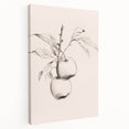 Stretched canvas wall art showcasing an abstract minimalist design in soft muted tones, elegantly framed for a modern aesthetic, perfect for contemporary decor.