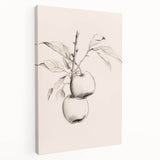 Stretched canvas wall art showcasing an abstract minimalist design in soft muted tones, elegantly framed for a modern aesthetic, perfect for contemporary decor.