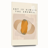 Side view of a sleek, abstract minimalist wall art piece featuring geometric shapes and calming colors, displayed without pins, perfect for modern decor.