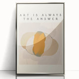 Framed abstract minimalist wall art design in silver, showcasing geometric shapes and soft colors, perfect for modern home decor. Ideal for enhancing contemporary interiors.