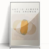 Framed acrylic wall art featuring an abstract minimalist design in soft tones, showcasing a white front view that enhances modern interior decor with elegance.