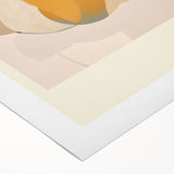 Abstract minimalist wall art design featuring soft pastel colors and geometric shapes, showcasing a serene and modern aesthetic, ideal for contemporary home decor. Rolled canvas artwork presented in a protective cardboard tube, perfect for easy display and transport.