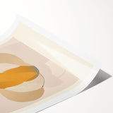 Abstract minimalist wall art print featuring soft pastel colors and geometric shapes, showcasing a contemporary design ideal for modern decor. The rolled print is presented in a protective cardboard tube, enhancing its appeal for art enthusiasts and interior designers.