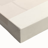 Close-up of an abstract minimalist wall art piece showcasing bold colors and geometric shapes, printed on stretched canvas for modern decor. This artwork enhances contemporary interiors with its vibrant design and unique aesthetic appeal.