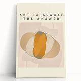 Abstract minimalist wall art print on stretched canvas, showcasing a blend of soft pastel colors and geometric shapes, ideal for modern home decor.