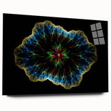 Abstract minimalist wall art collection displayed on acrylic glass, showcasing a sleek side view with subtle color gradients and modern design elements. This artwork is ideal for contemporary home decor, enhancing any space with elegance and style.