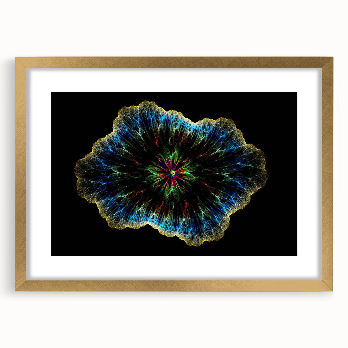Abstract minimalist wall art collection featuring a gold-framed design with a mat, showcasing a contemporary aesthetic ideal for modern home decor. The artwork emphasizes clean lines and neutral colors, enhancing any interior space.