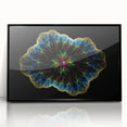 Framed abstract minimalist wall art design featuring a black acrylic finish, showcasing geometric shapes and subtle textures, ideal for modern decor.