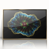 Framed abstract minimalist wall art design showcasing a gold-accented acrylic front, perfect for modern home decor. Ideal for enhancing artistic spaces.