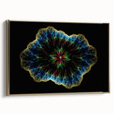 Framed wall art featuring an abstract minimalist design with gold accents, showcasing a sleek side view against a neutral background, perfect for modern decor.