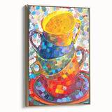 Framed canvas featuring an abstract minimalist design with gold accents, showcased from a side view to highlight its elegant profile and texture, perfect for modern decor.
