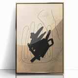 Framed abstract minimalist wall art collection showcasing a gold-acrylic design, set against a clean white backdrop to enhance elegance.