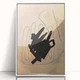 Framed abstract minimalist wall art featuring a sleek design with soft colors, ideal for modern home decor, enhancing any interior space.