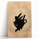 Abstract minimalist wall art collection on stretched canvas, showcasing soft earth tones and geometric shapes, perfect for modern home decor.