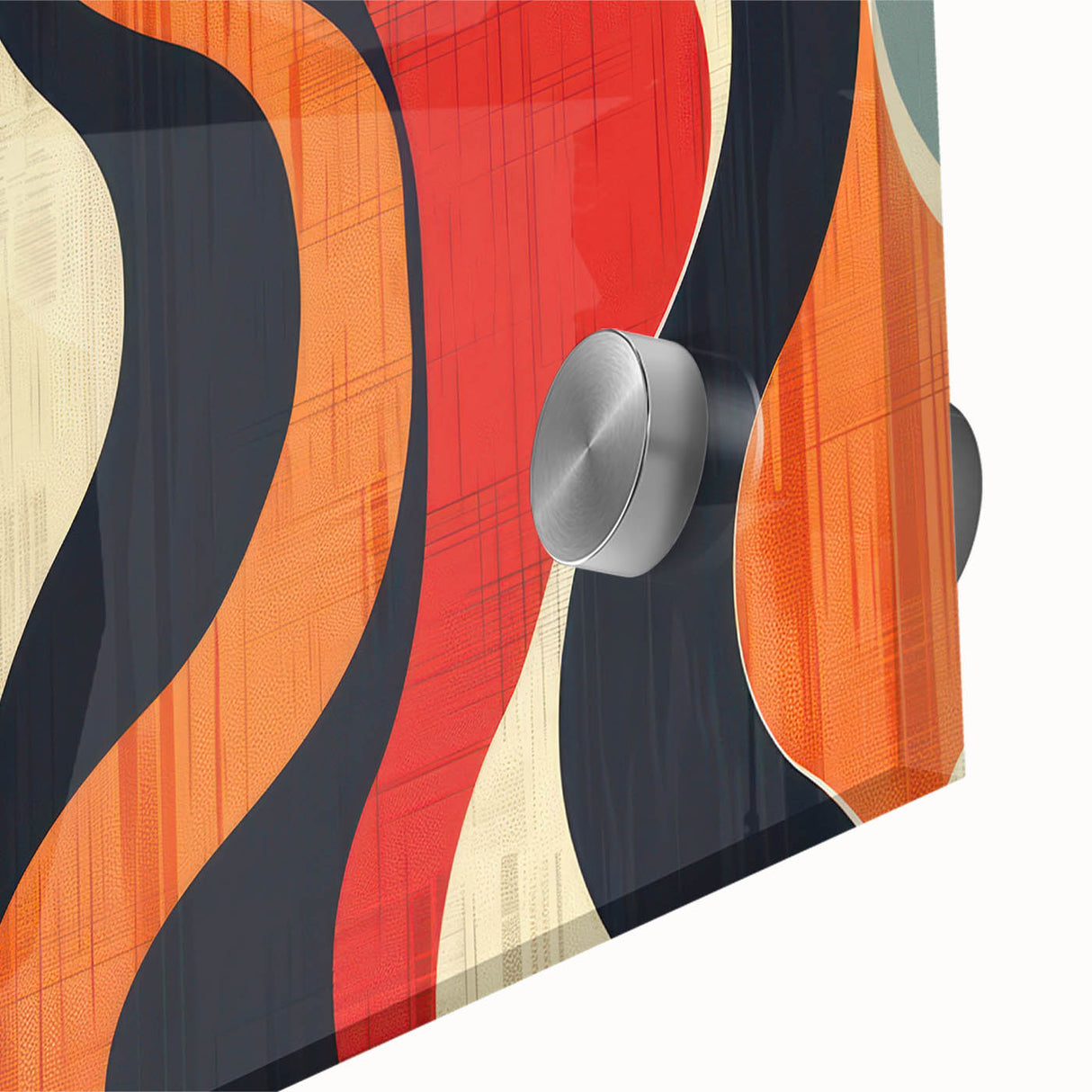Close-up of an abstract minimalist wall art print showcasing a vibrant blend of colors and geometric shapes, emphasizing modern design aesthetics. Perfect for contemporary decor.