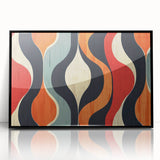 Framed minimalist wall art featuring an abstract design in black, showcasing geometric shapes on a sleek acrylic surface, ideal for modern decor.