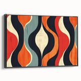 Framed minimalist wall art collection showcasing an abstract design with a black color scheme, displayed from the side to highlight its dimensions and texture.