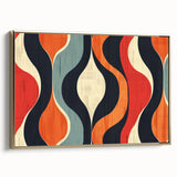 Framed canvas art featuring an abstract minimalist design with gold accents, showcasing a stylish side view. Ideal for modern home decor, this piece adds elegance to any space.
