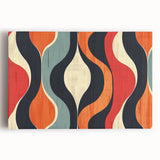 Abstract minimalist design wall art collection featuring vibrant colors and geometric shapes on stretched canvas, ideal for modern home decor.