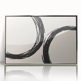 Framed abstract minimalist wall art featuring a silver acrylic design, showcasing a contemporary aesthetic. Ideal for modern home decor, it adds a touch of elegance to any space.