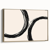 Framed canvas wall art featuring an abstract minimalist design in gold tones, showcasing sleek lines and modern aesthetics, ideal for contemporary decor.