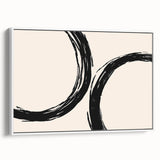 Framed abstract minimalist wall art in a sleek white finish, showcasing a modern design with soft colors, perfect for contemporary home decor.