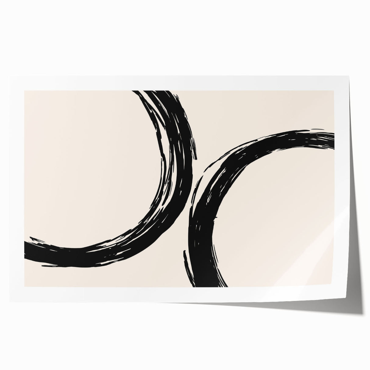 Abstract minimalist design wall art print showcasing vibrant colors and geometric shapes, perfect for modern home decor. Rolled and ready for framing.