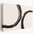 Stretched canvas showcasing an abstract minimalist design in soft earthy tones, ideal for modern decor. The side view highlights its sleek profile and gallery-ready finish, making it a perfect addition to contemporary living spaces.