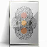 Framed abstract minimalist wall art piece featuring a sleek silver design, perfect for modern decor. Ideal for enhancing contemporary living spaces with its elegant aesthetic.