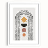 Abstract minimalist wall art featuring a 153 design in a sleek white frame with a mat, showcasing a modern aesthetic perfect for contemporary home decor. Ideal for adding a touch of elegance to living spaces, this artwork emphasizes simplicity and style.