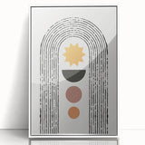 Framed abstract minimalist wall art design featuring soft white tones and sleek acrylic finish, perfect for modern home decor. Ideal for enhancing any contemporary space.