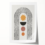 Abstract minimalist design wall art collection featuring bold shapes and a calming color palette of soft pastels, ideal for modern home decor. This rolled print is perfect for enhancing contemporary living spaces.