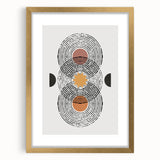 Abstract minimalist wall art design featuring a gold-framed piece with a mat, showcasing a contemporary aesthetic perfect for modern interiors. Ideal for home decor.