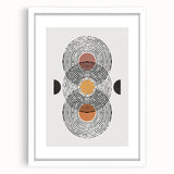 Abstract minimalist wall art featuring a sleek white frame and mat, showcasing a contemporary design ideal for modern home decor. Perfect for enhancing living spaces with elegance and simplicity.