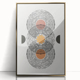 Framed abstract minimalist wall art design featuring a gold-accented acrylic front, perfect for modern decor. Ideal for enhancing living spaces with elegance.